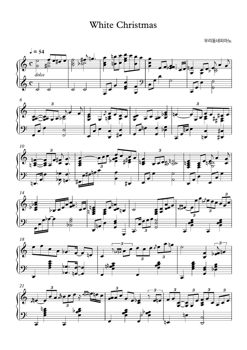 Bing crosby white christmas sheet by woodongpi
