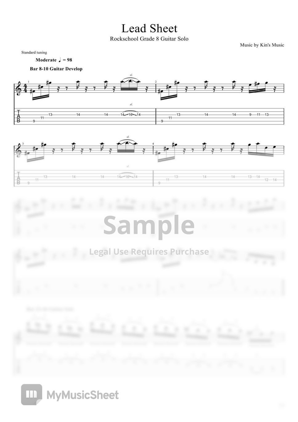 Rockschool - Lead Sheet by Kin's Music