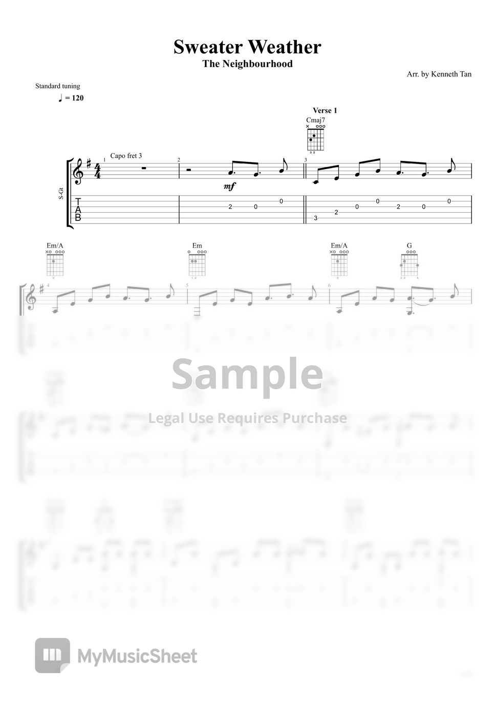 The Neighbourhood - Sweater Weather Sheet music for Piano (Solo