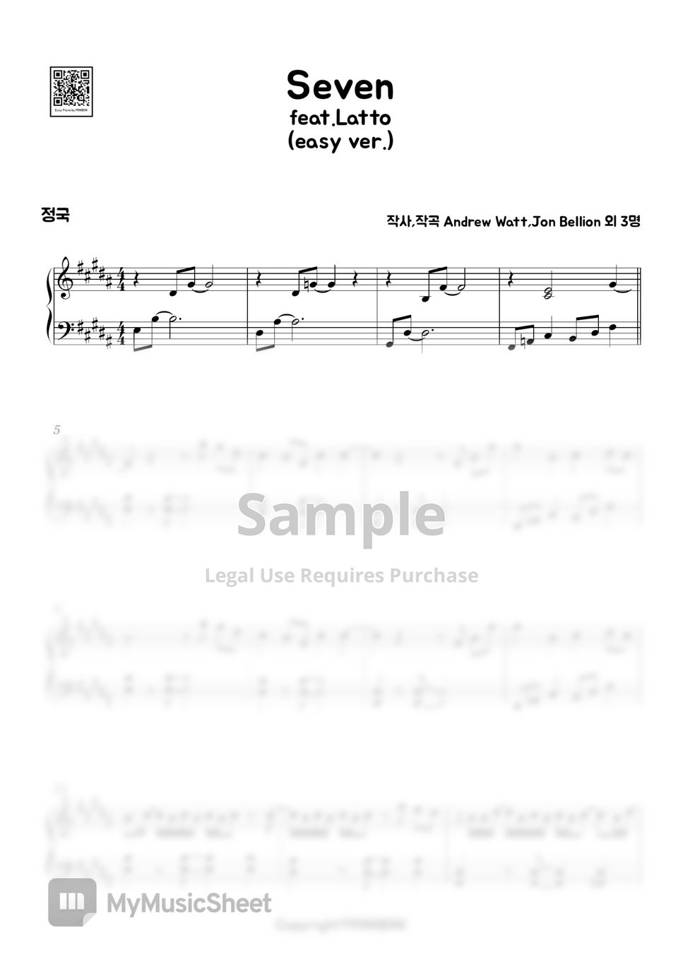 Jung Kook - Seven (Easy Version) by MINIBINI