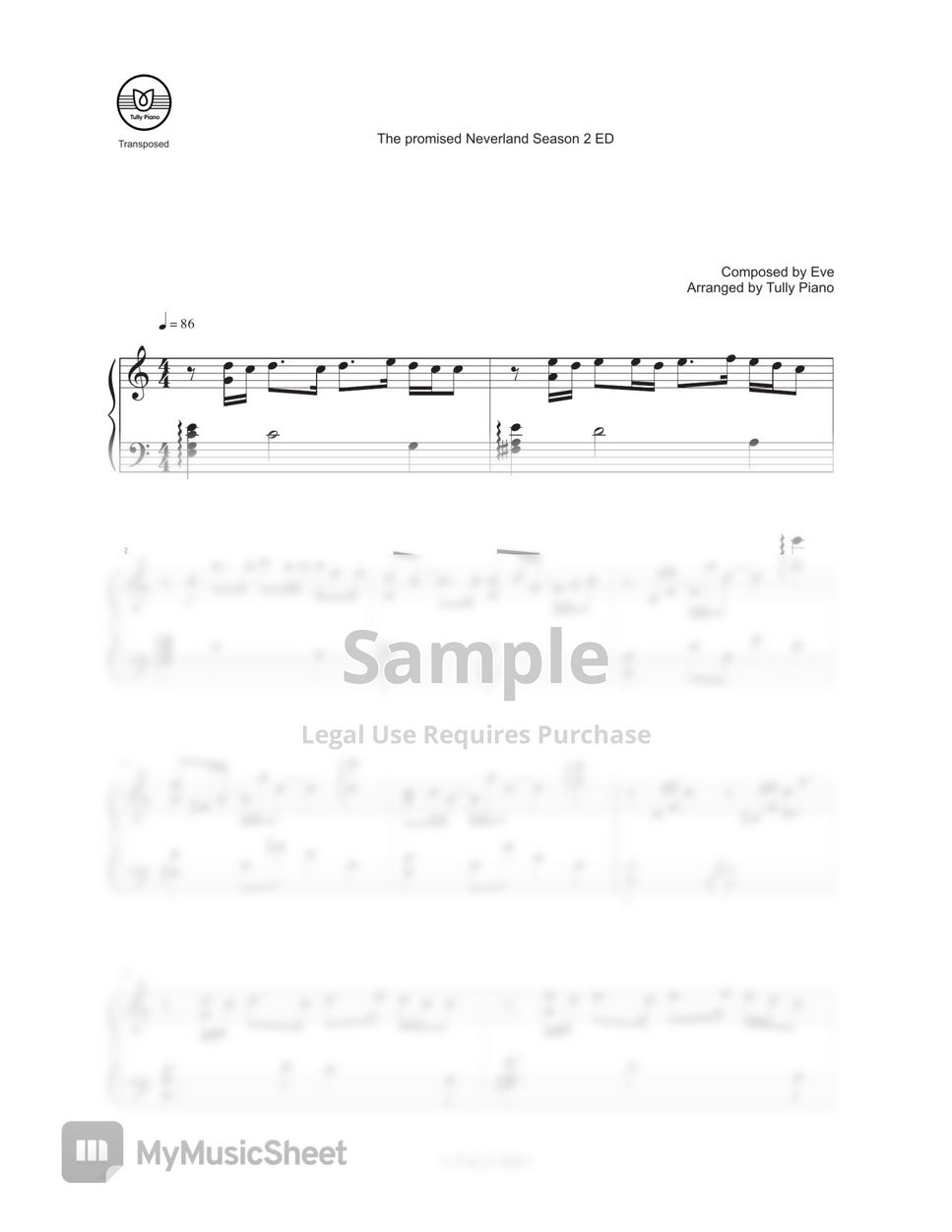 The promised Neverland 2 ED - Mahou(마법 魔法) (Easy Key:C Maj.) by Tully Piano