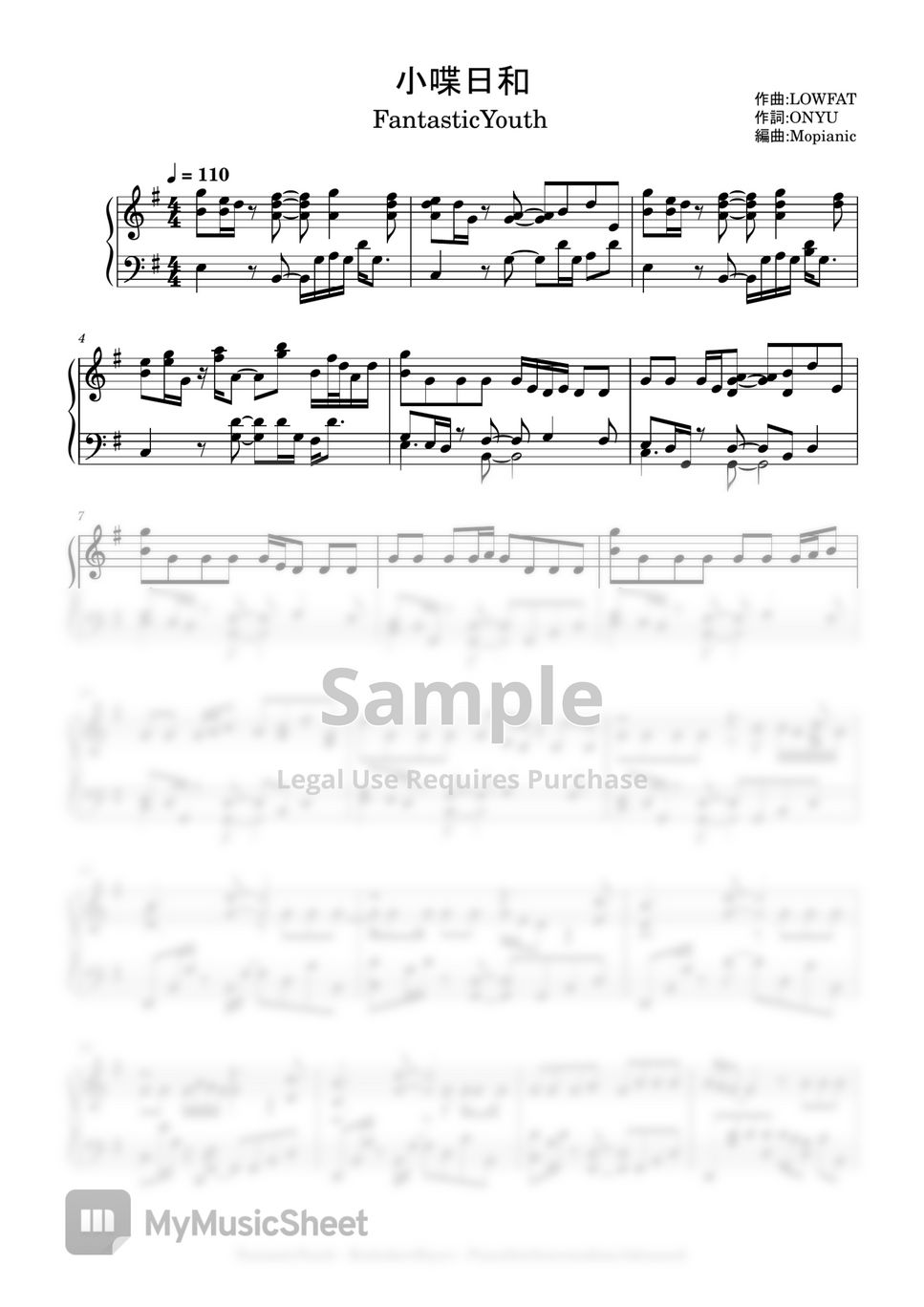 Fantasticyouth koshaberi biyori intermediate to advanced piano