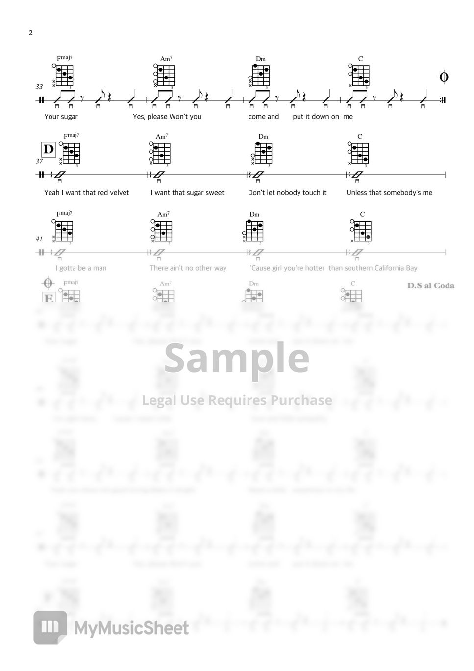 Maroon5 - Sugar (Guitar TAB) Sheets by 서동욱