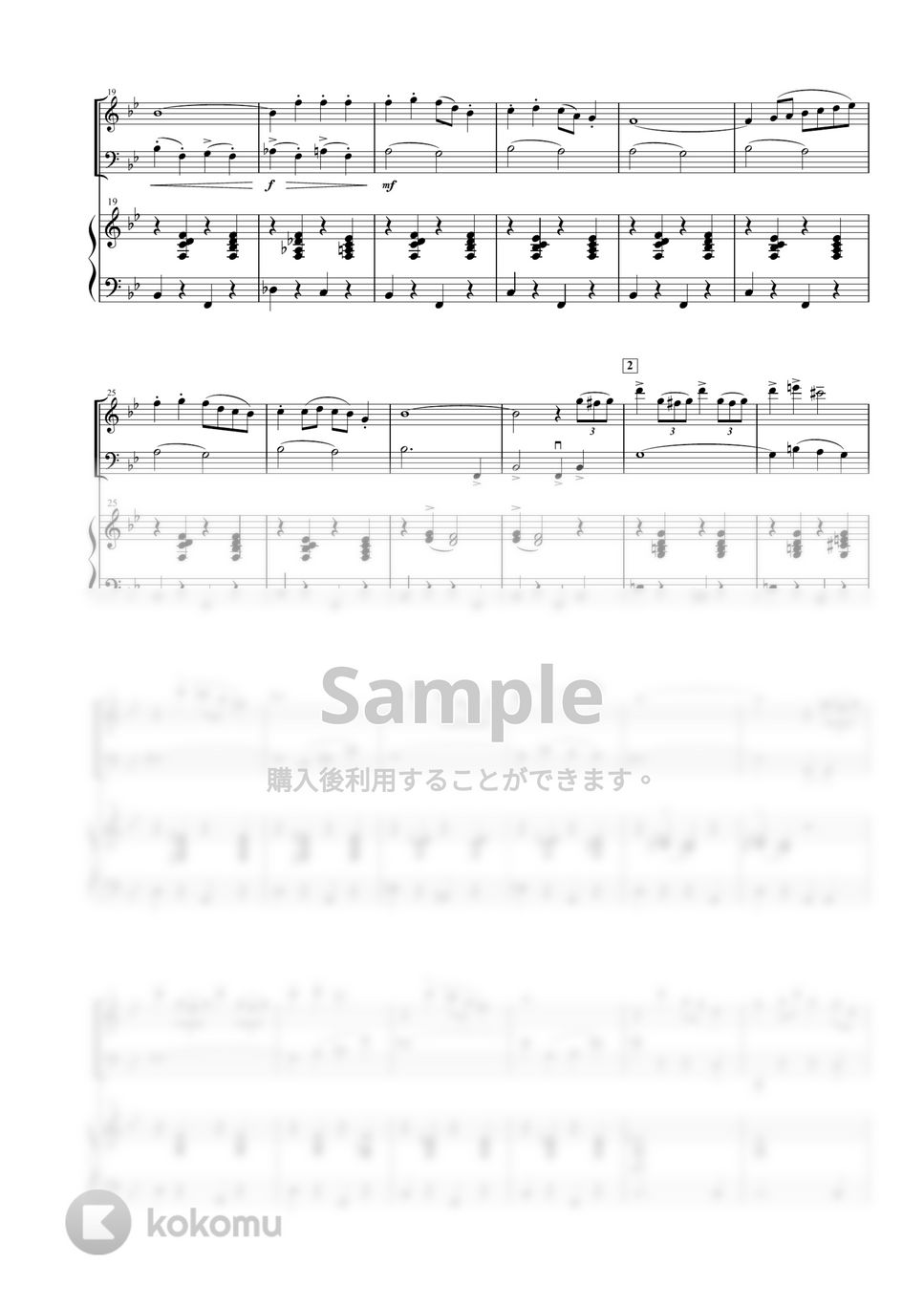 ルロイ・アンダーソン - そりすべり（ヴァイオリン+チェロ+ピアノ、スコア+パート譜セット） by 相澤洋正