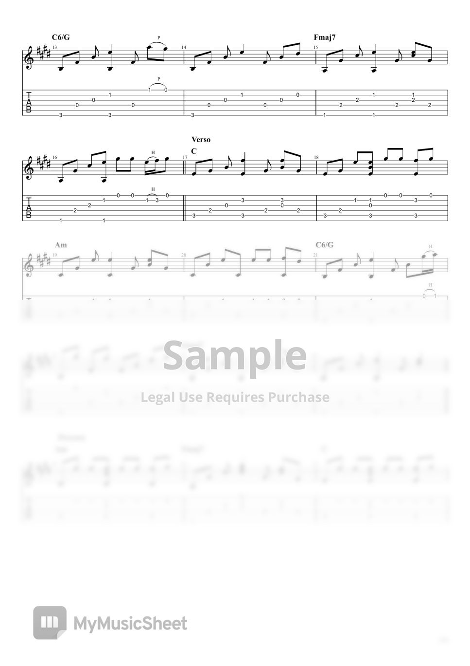 Ed Sheeran Photograph (Fingerstyle) Tab + 1staff by William Sandoval
