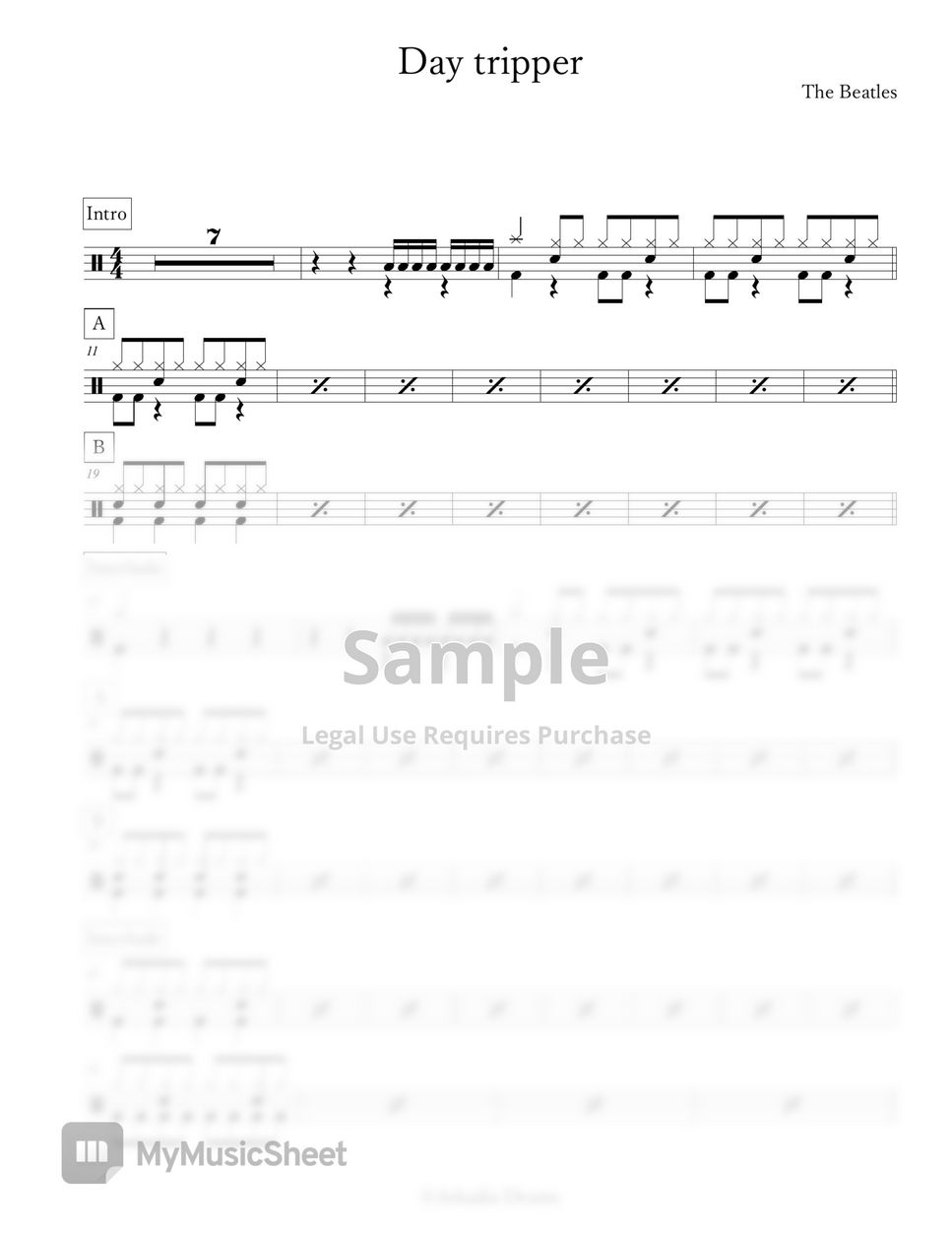The beatles day tripper by arkadia drums