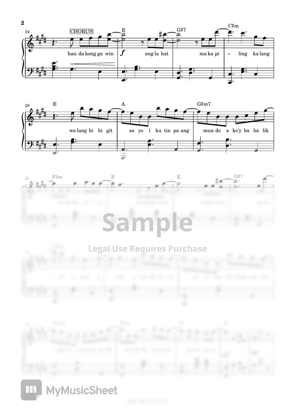 Moira - Babalik Sa 'Yo (piano sheet music) by Mel's Music Corner