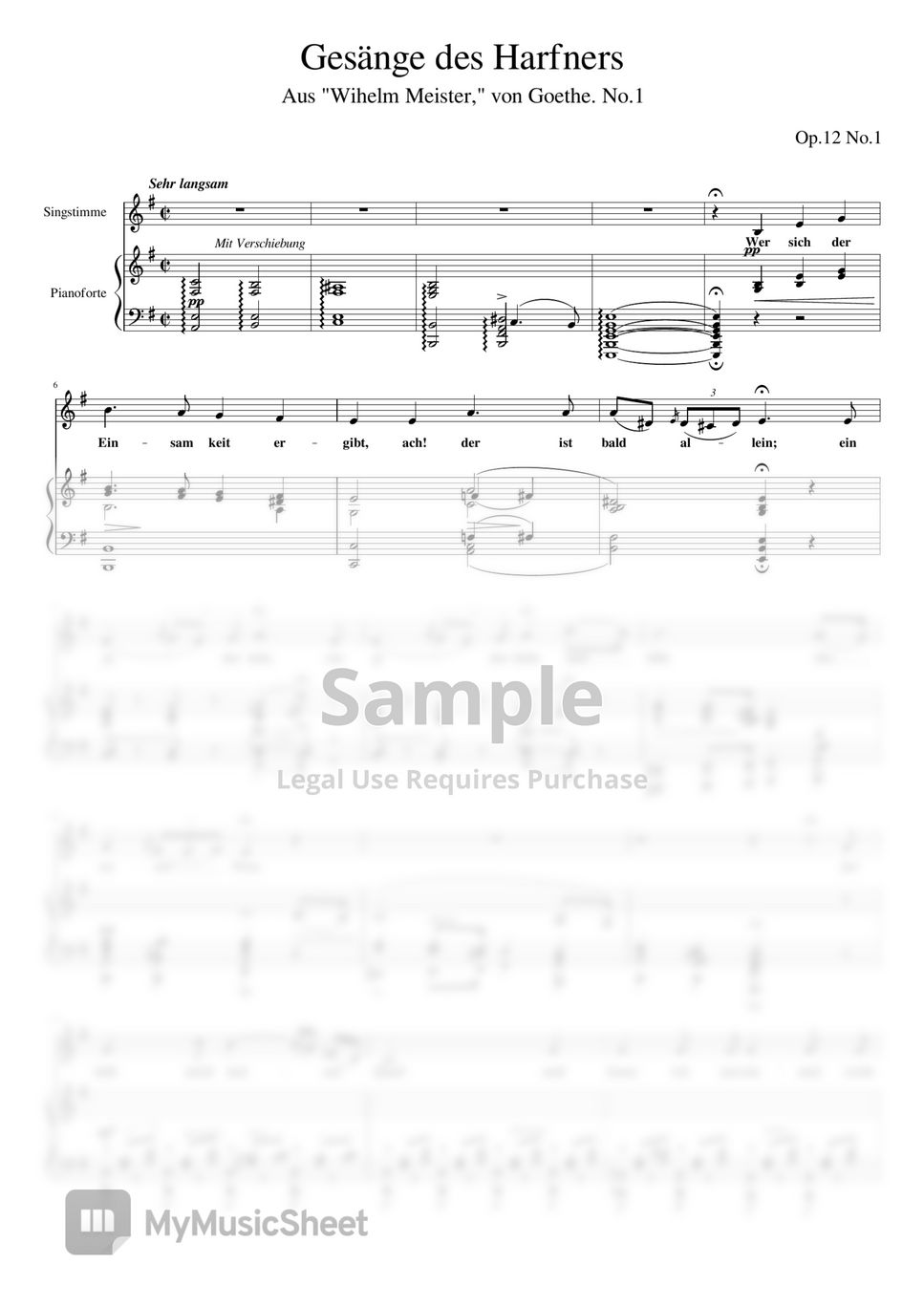 Schubert - Gesaenge des harfners (E minor) by Damy