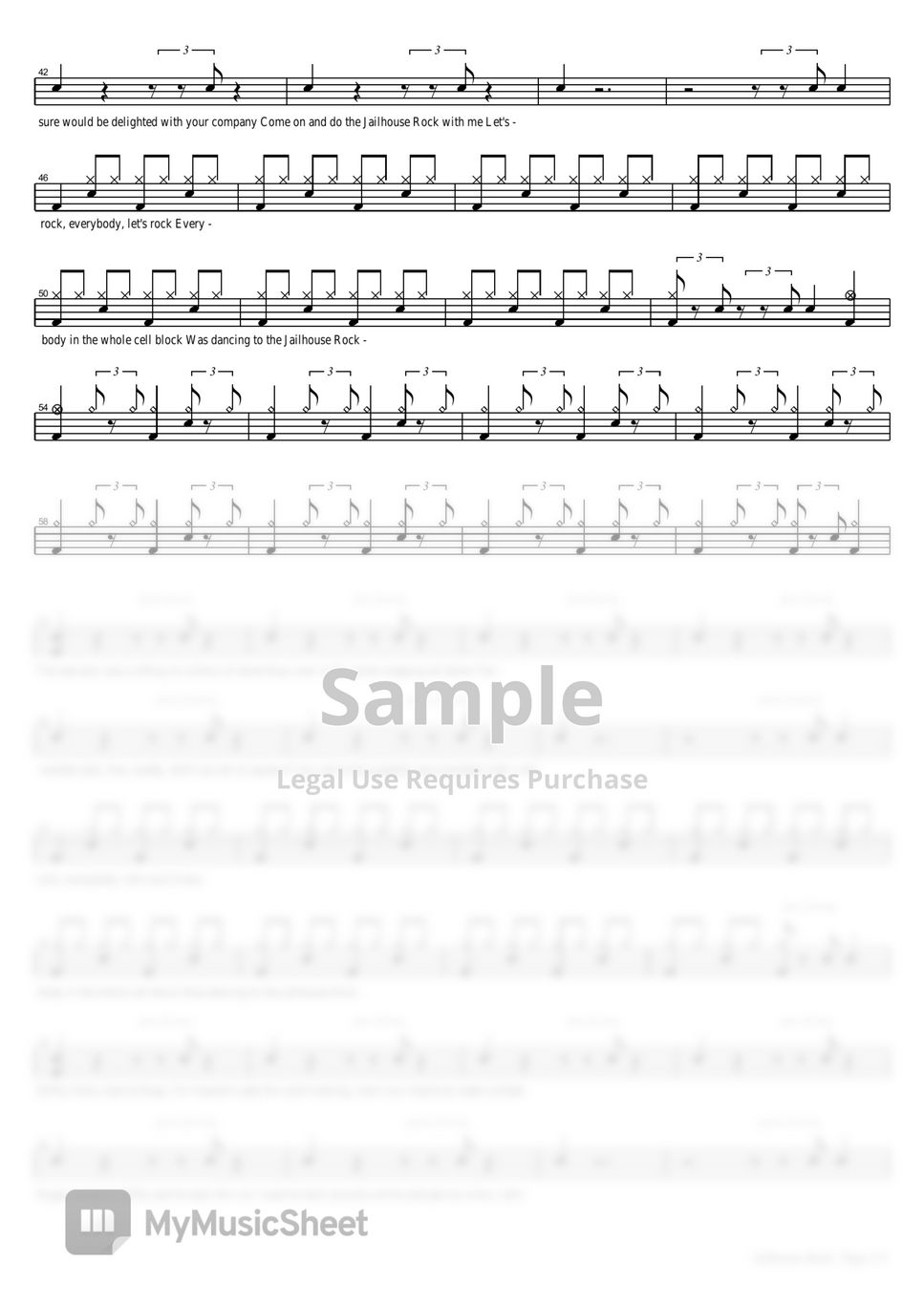 Elvis Presley Jailhouse Rock Sheets by COPYDRUM