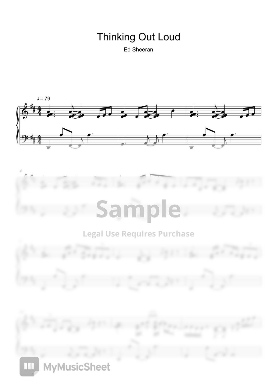 Ed sheeran thinking out loud sheet music midi partition musicale