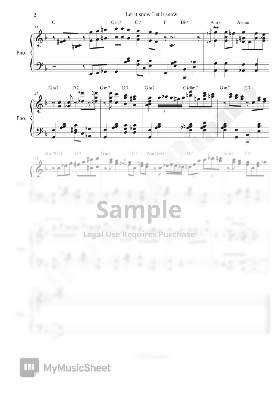 Carol Let It Snow Jazz Piano Sheets By All About Piano 