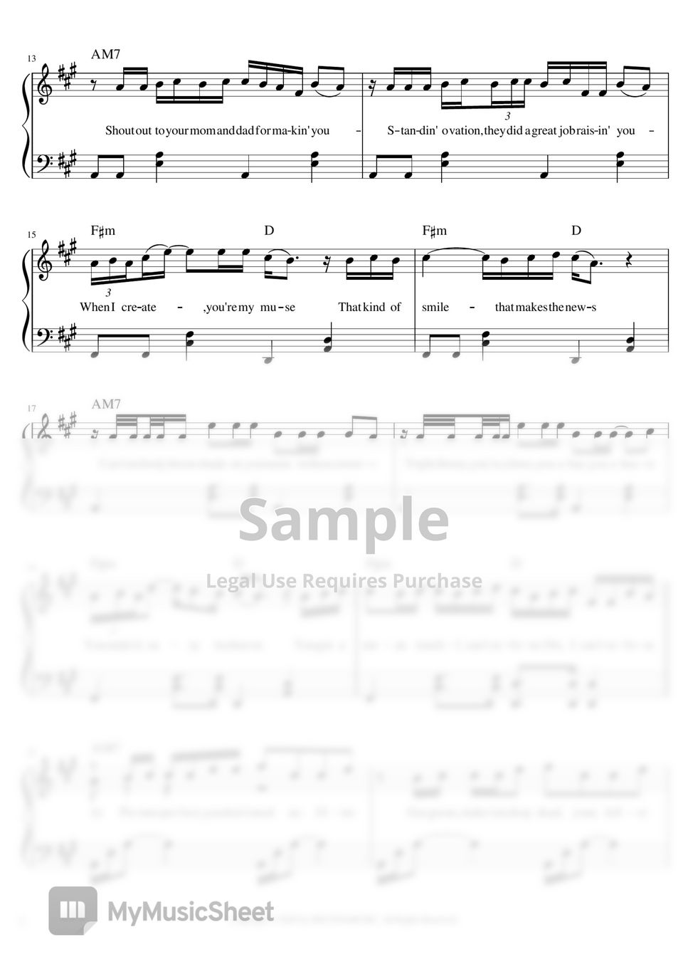 Justin Bieber Intentions (Feat. Quavo) (Advanced Ver.) Sheets by