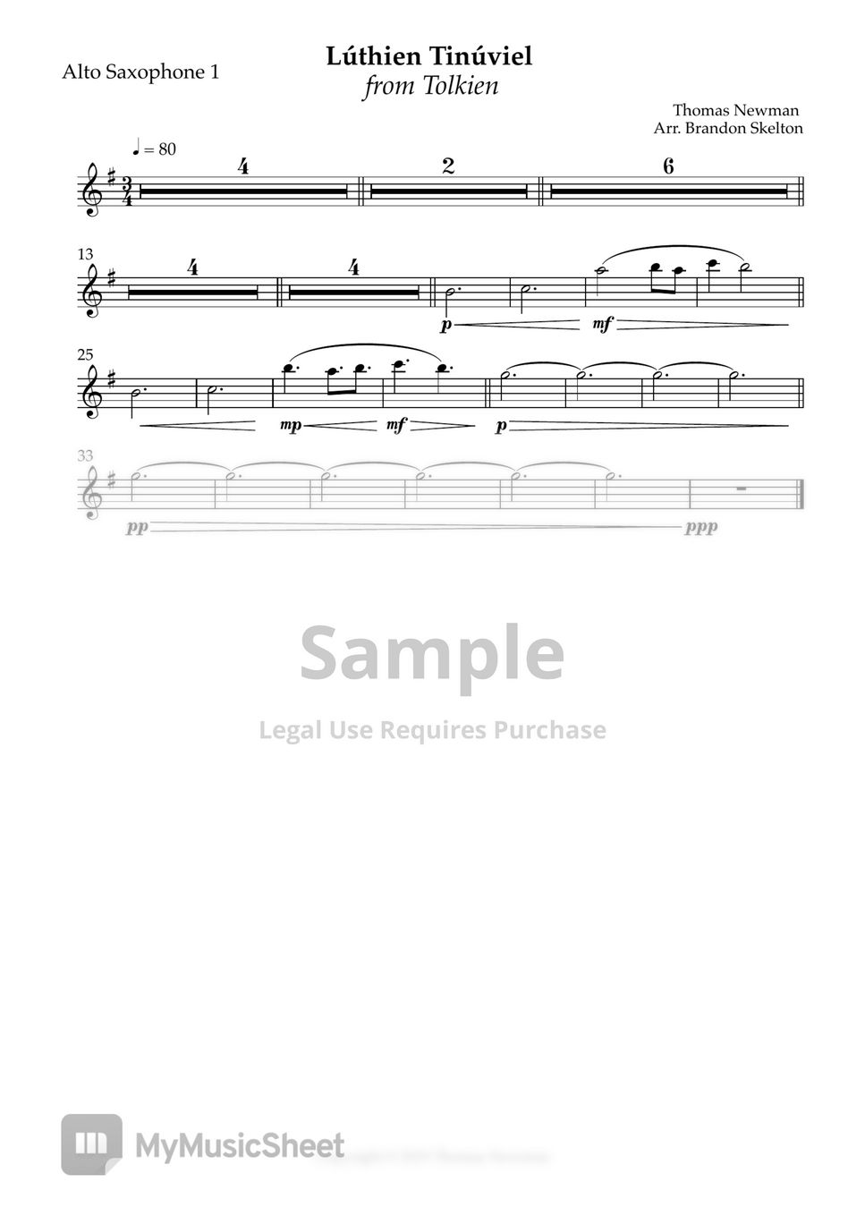 Thomas Newman - Lúthien Tinúviel (Full Score and Parts) by Brandon Skelton