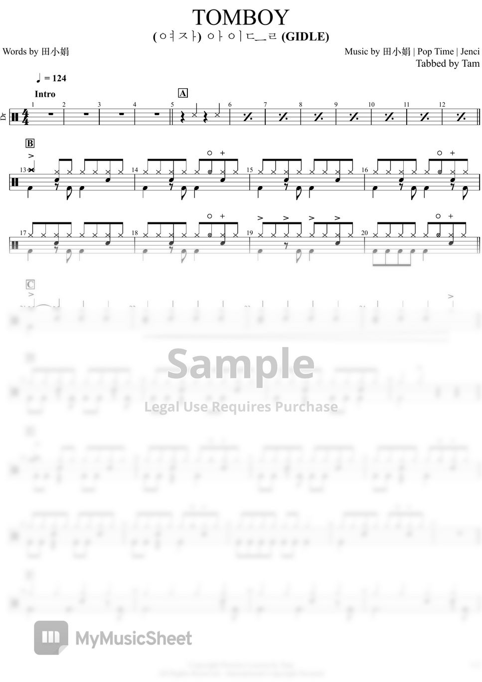 (G)IDLE TOMBOY ((G)IDLE TOMBOY) Sheets by Tam Shau