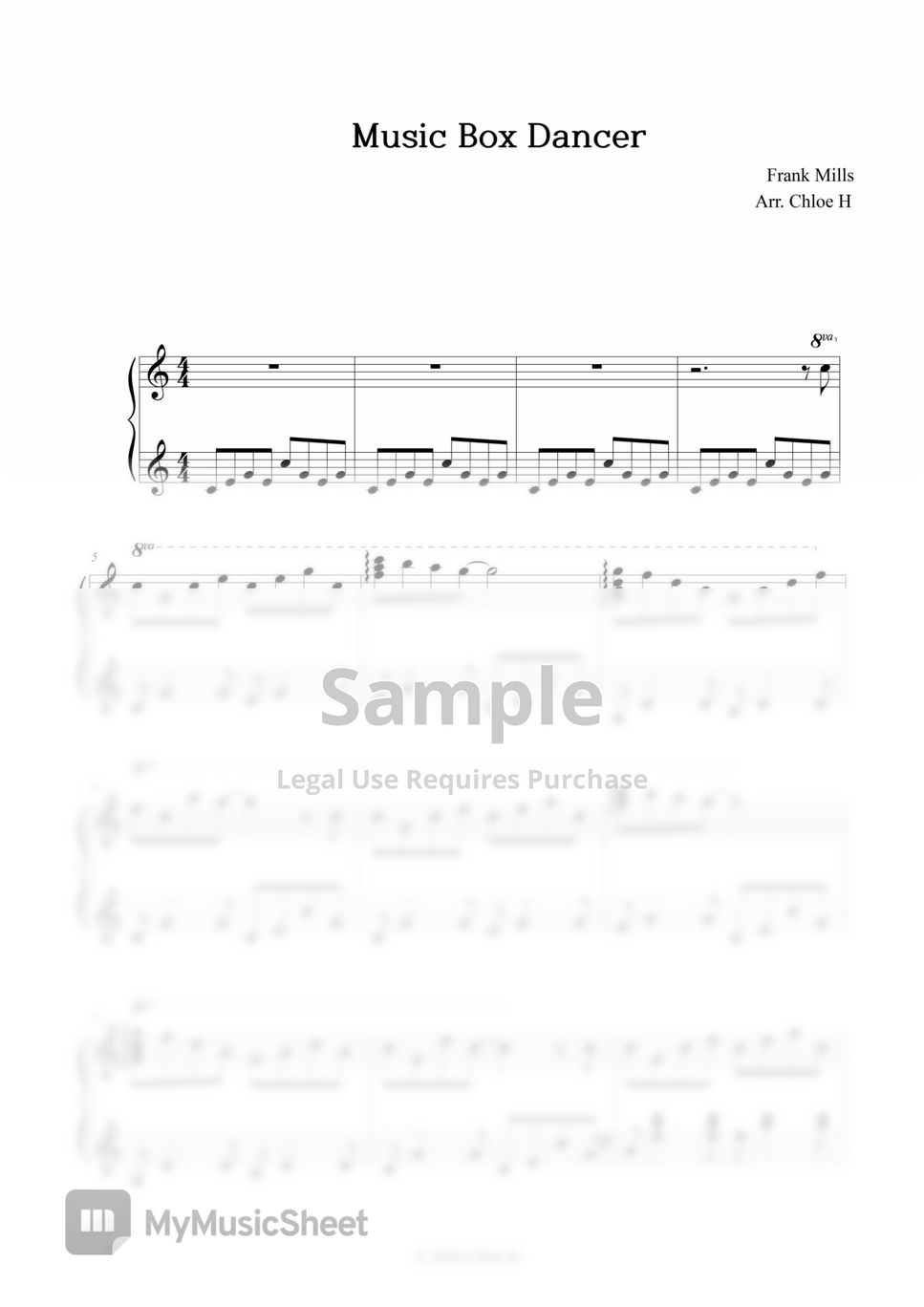 Frank Mills Music Box Dancer Sheets by Chloe H