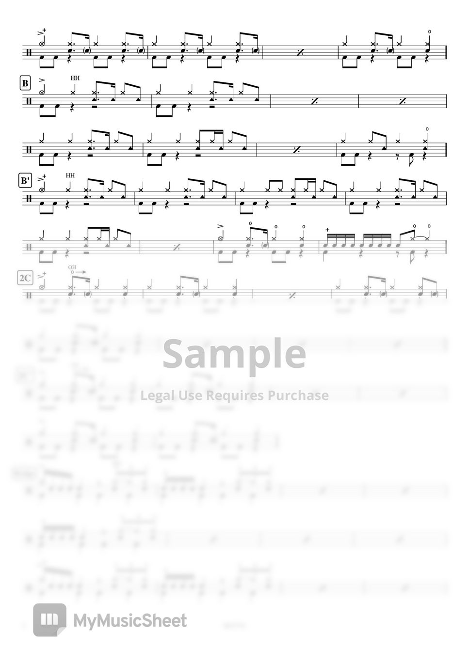 back number - MOTTO by Cookai's J-pop Drum sheet music!!!