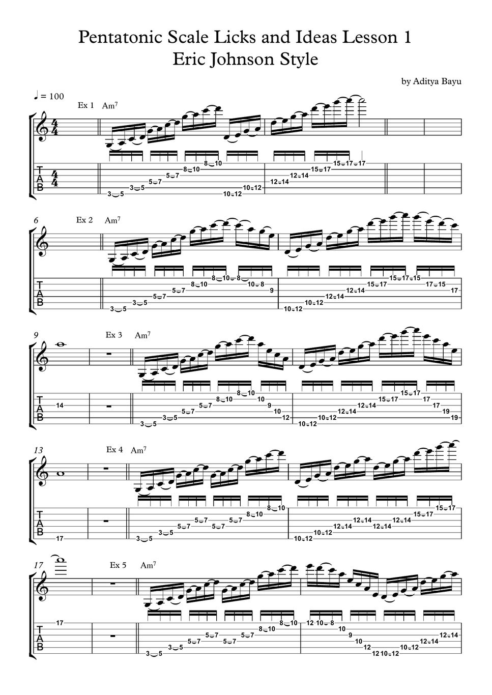 Eric Johnson Style - Pentatonic Scale Licks & Ideas