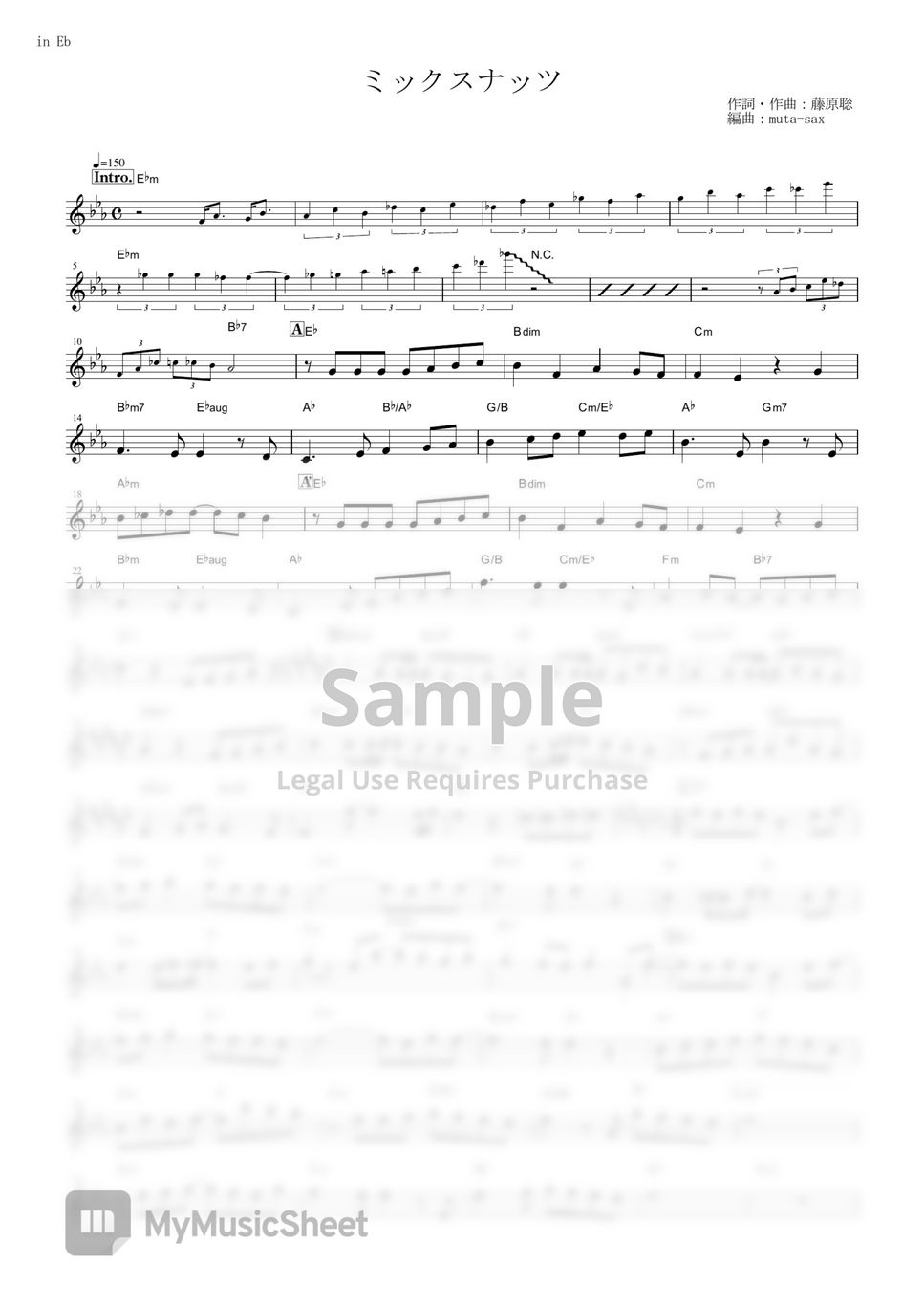 Official HIGE DANdism Mixed Nuts (Spy x Family / in Eb) Sheets by