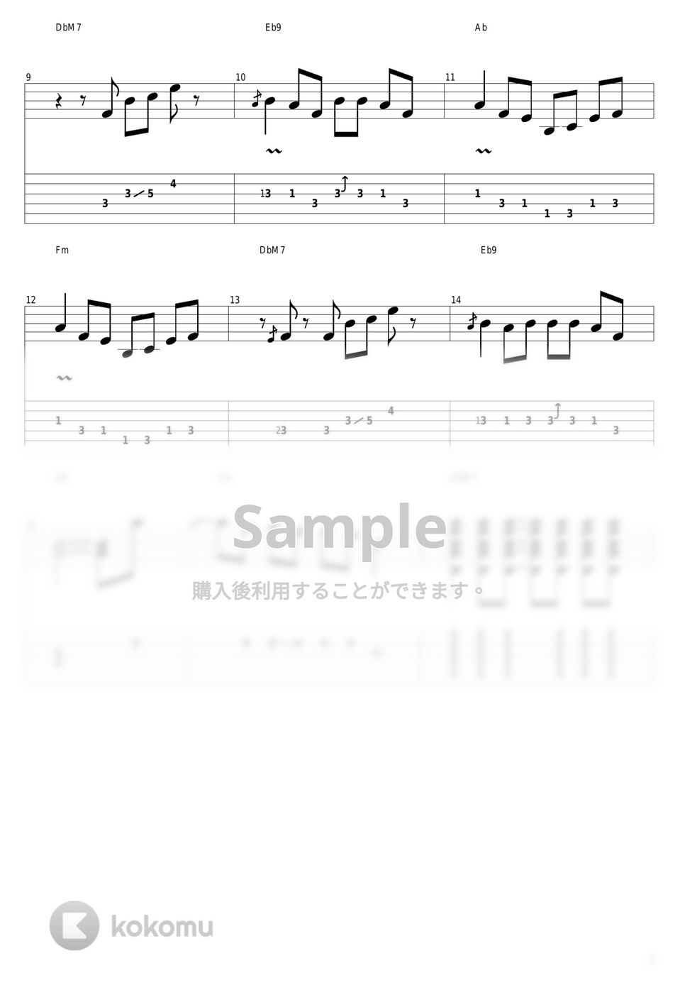 Yot Club Comfort Zone タブ + 五線譜 by guitar cover with tab