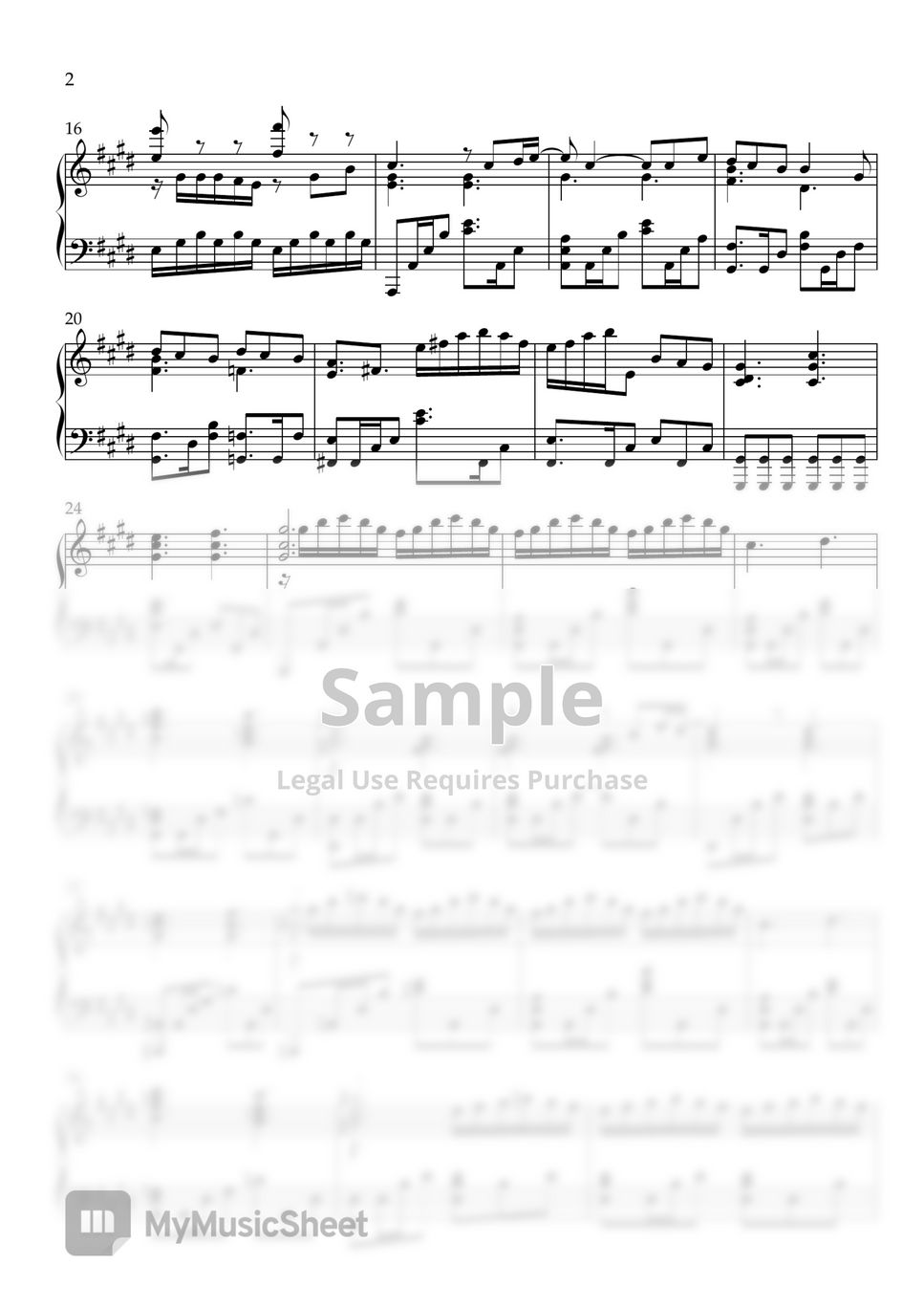 JVKE - golden hour (Fujii Kaze Remix) ピアノ楽譜PDF | PuniPiano