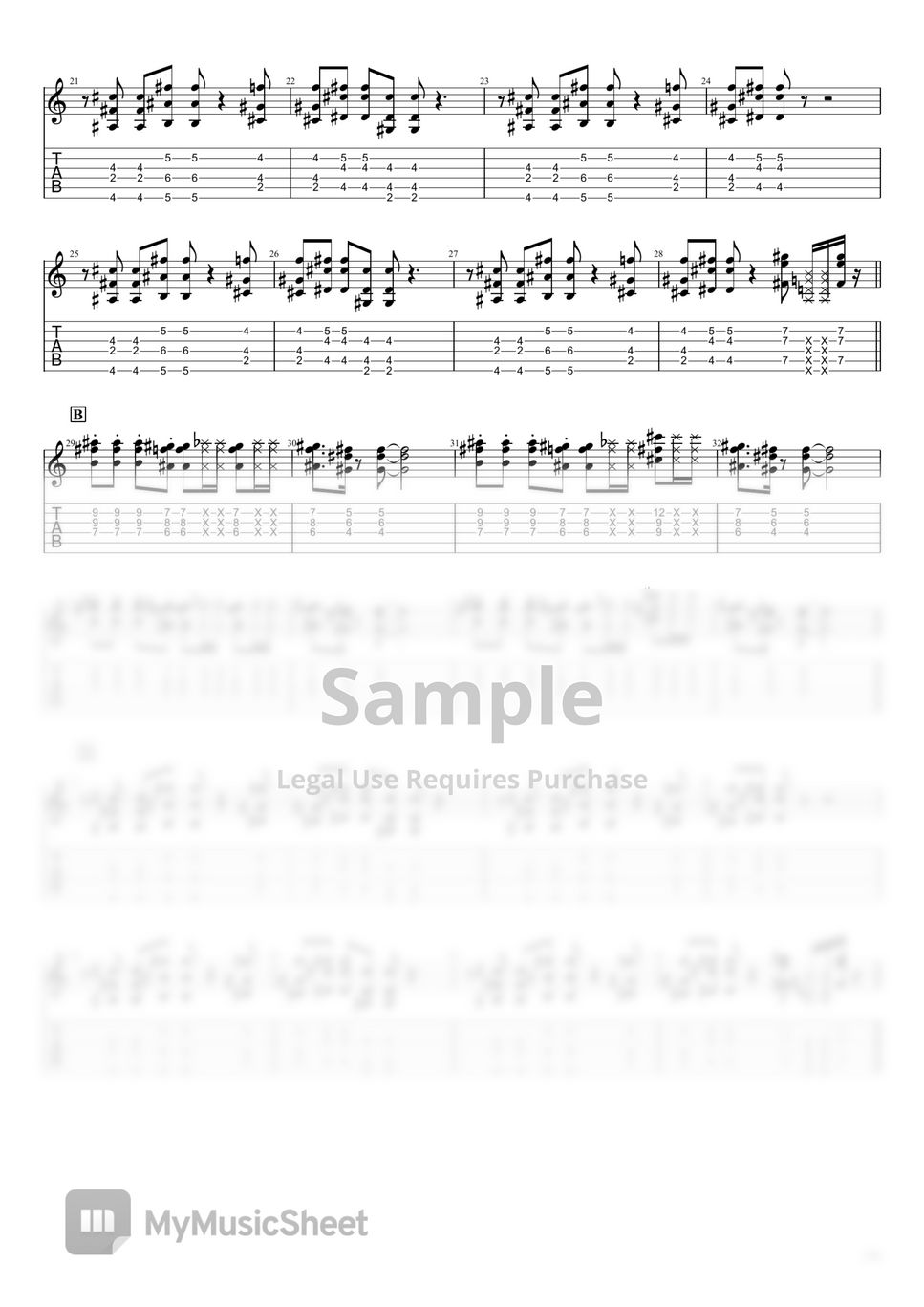 the band apart - higher (Guitar and bass tablature) Tab + 1staff by T4LBO