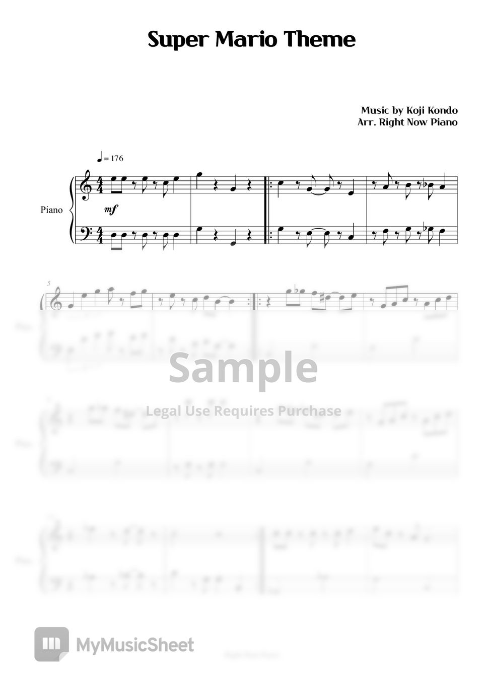 mario theme piano sheet music