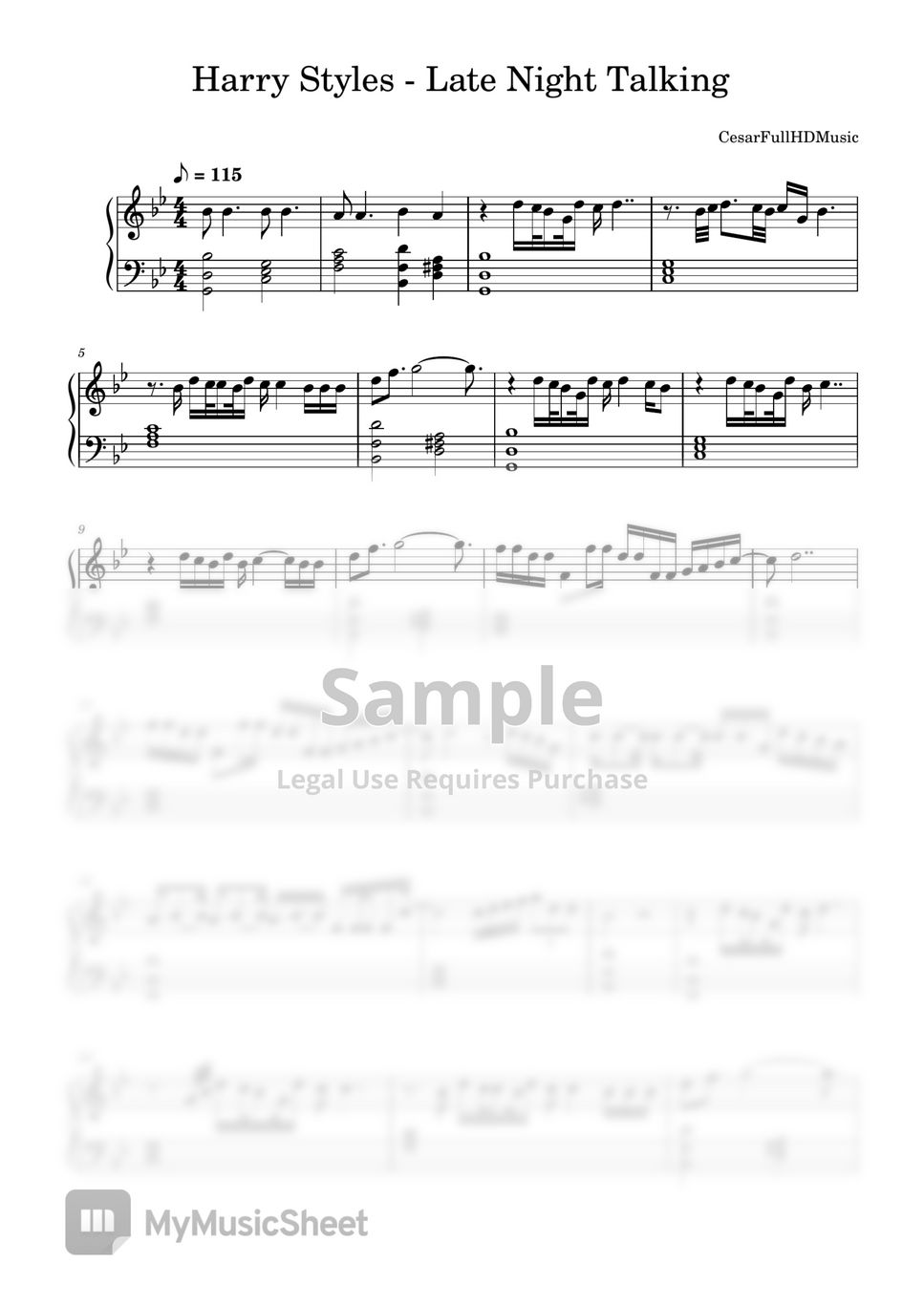 Harry Styles - Late Night Talking Sheets