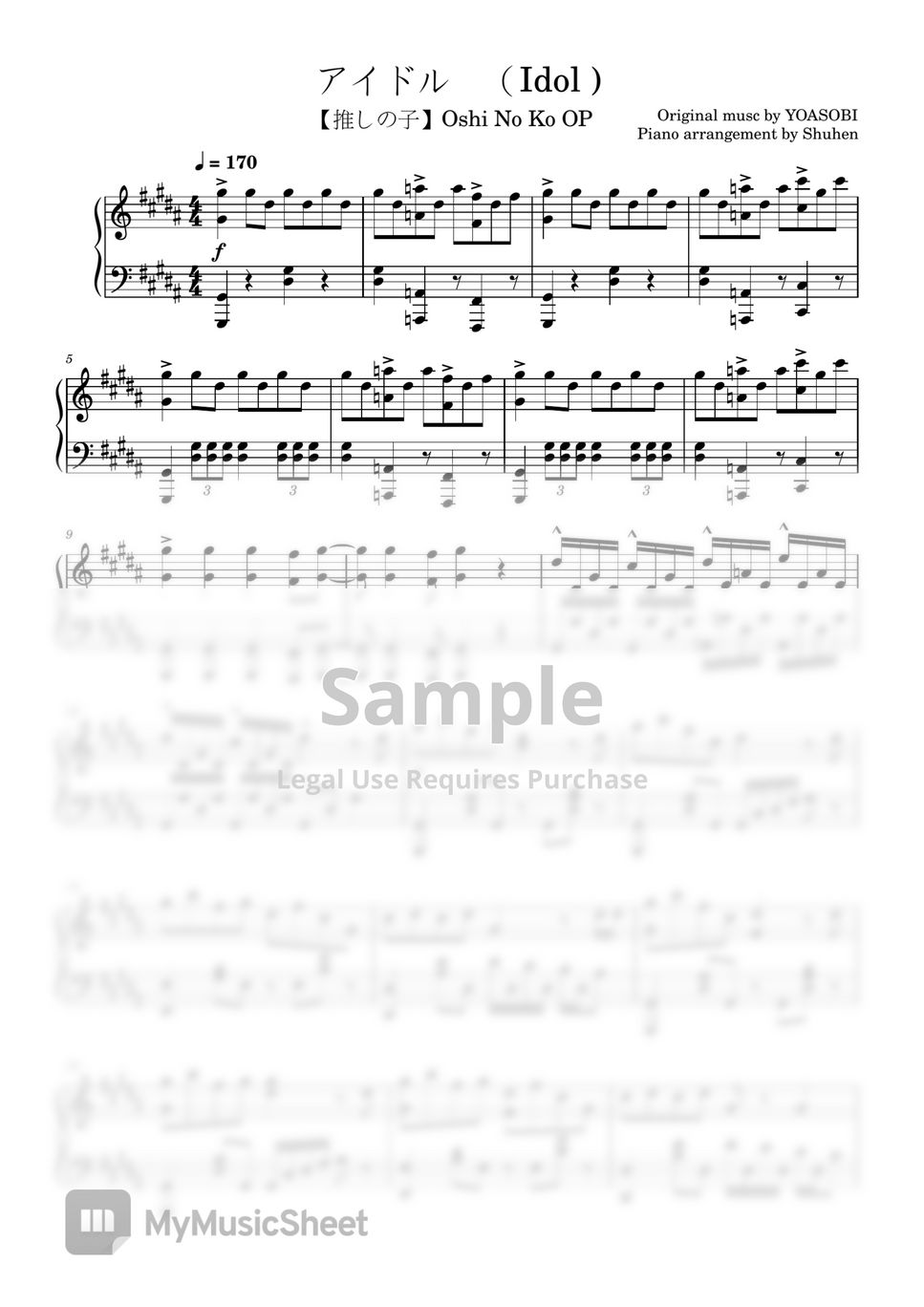 Yoasobi Idol Oshi No Ko Op Sheets By Not So Classic Guitar | Hot Sex