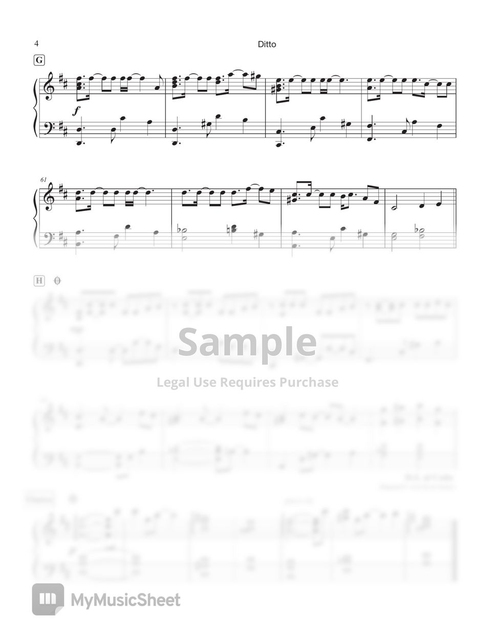 Ditto – NewJeans Sheet music for Piano (Solo)