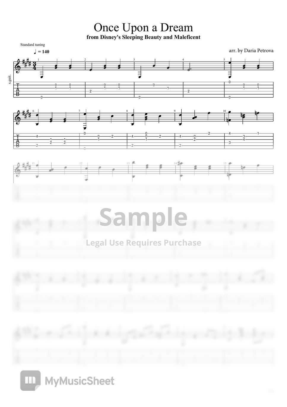 Disney "Sleeping Beauty" Once Upon A Dream (Fingerstyle Guitar