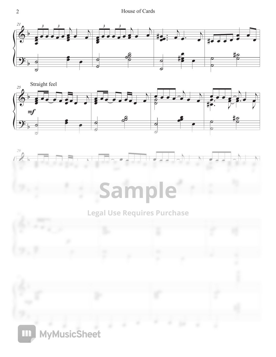 BTS (방탄소년단) House of Cards for Piano solo Sheets