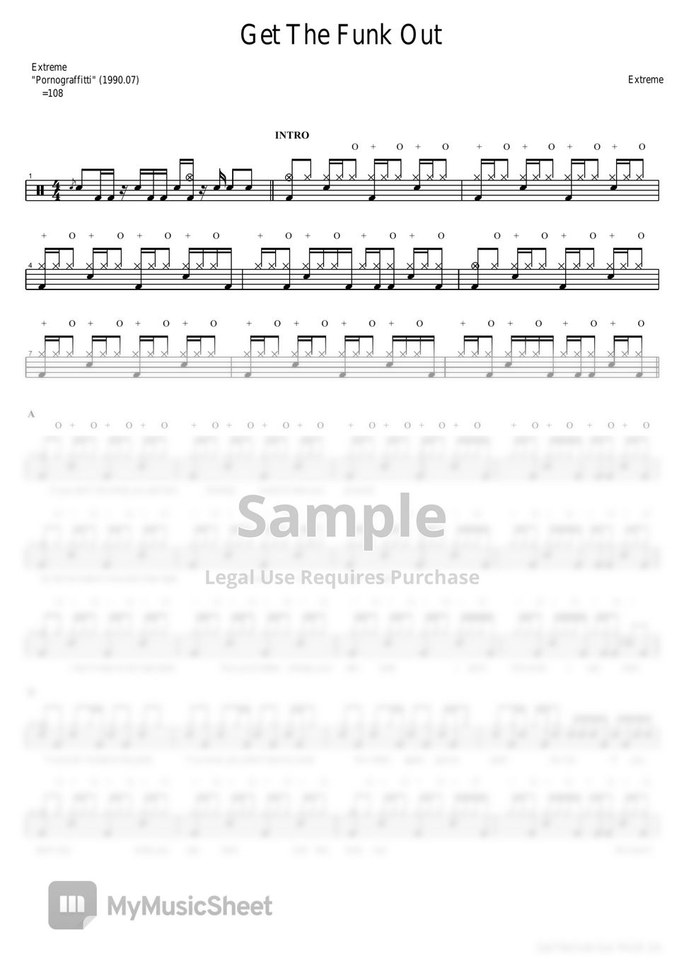 Extreme get the funk out sheets by copydrum