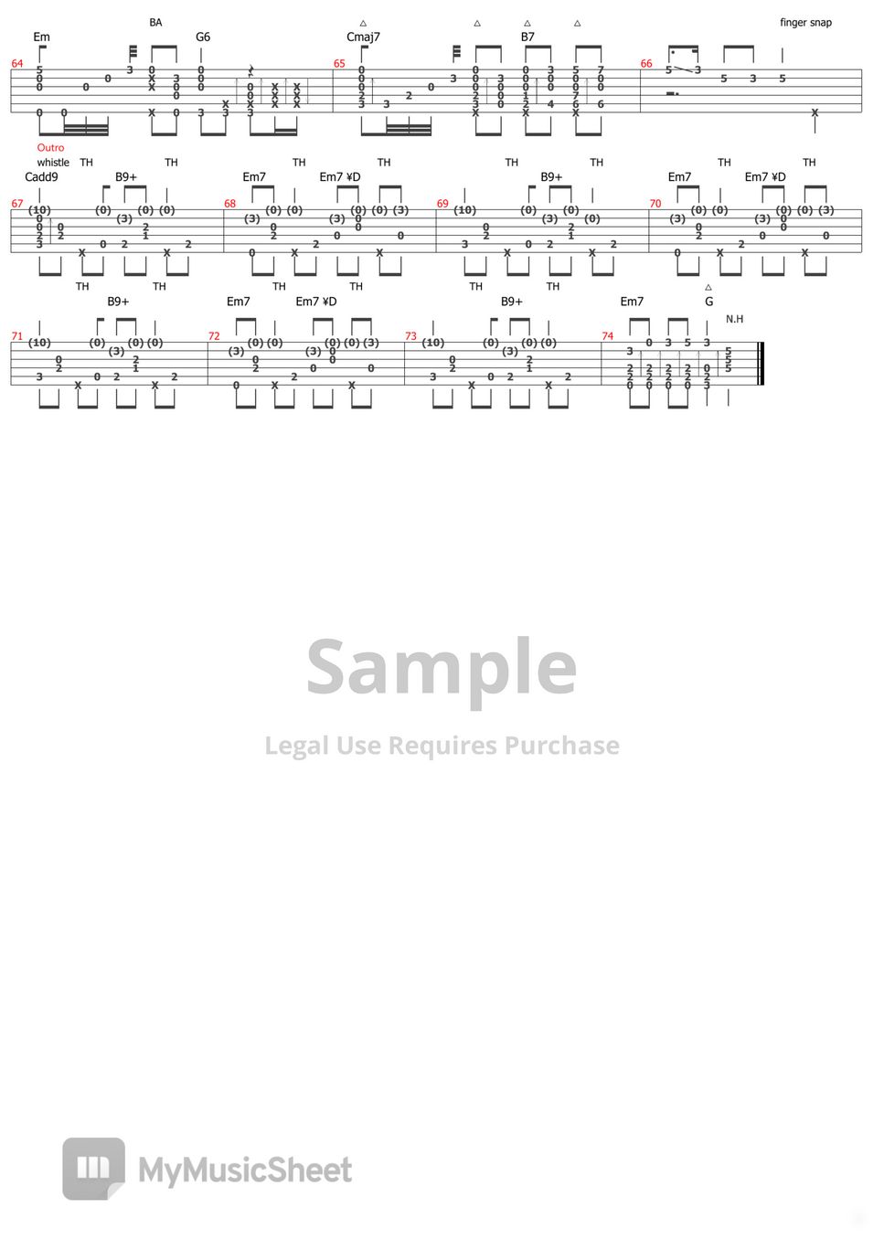 ゆこぴ - 強風オールバック (ソロギター) Spartito by お