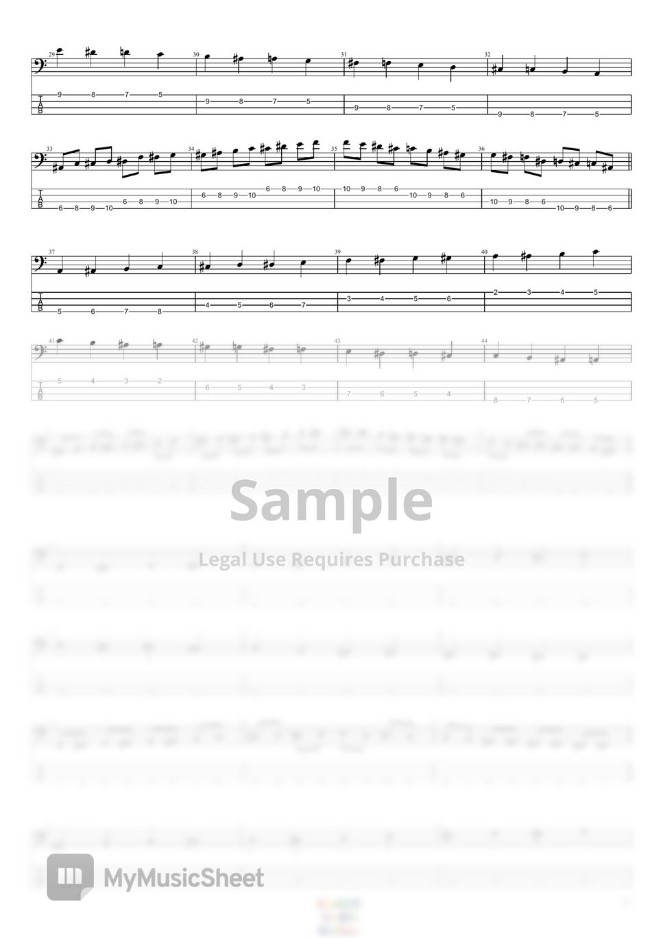 스윗베이스 - 베이스 크로매틱 스케일 연습방법 베이스 기타 타브 PDF | Sweet Bass | mymusic5