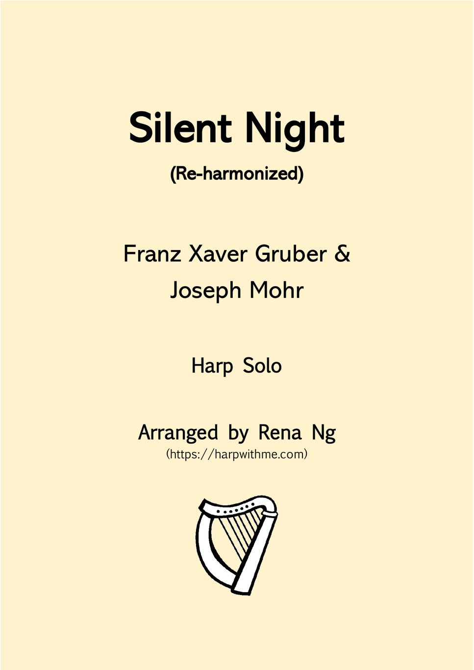 Traditional Hymn - Silent Night (Harp / Piano Solo) - Intermediate by Harp With Me