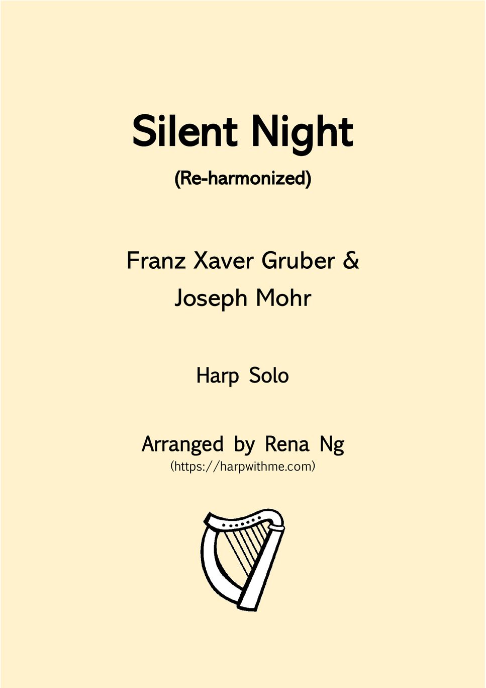 Traditional hymn silent night harp piano solo intermediate 