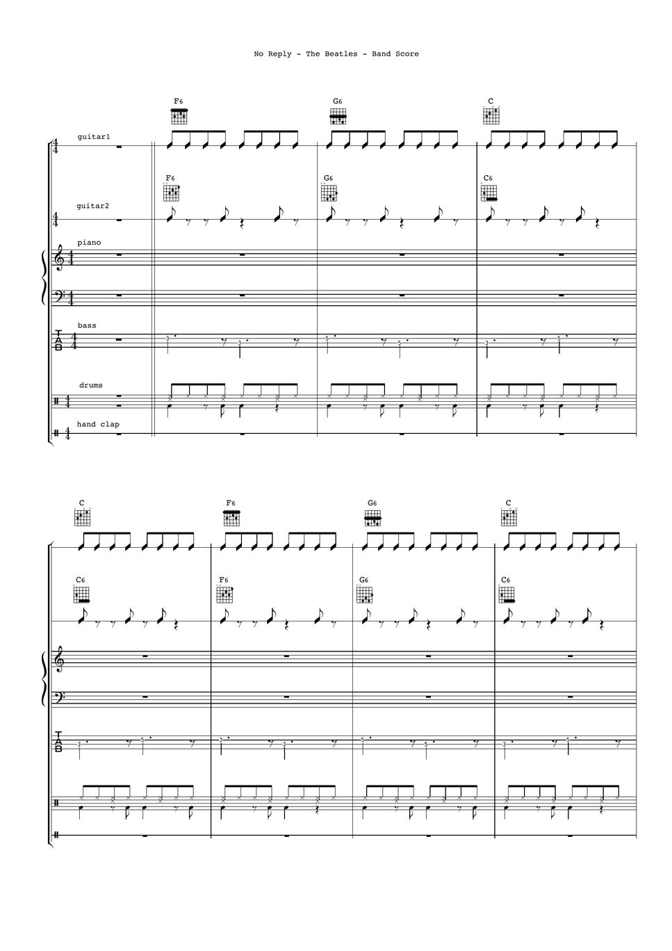 The Beatles - No Reply (Band Score) by Ryohei Kanayama