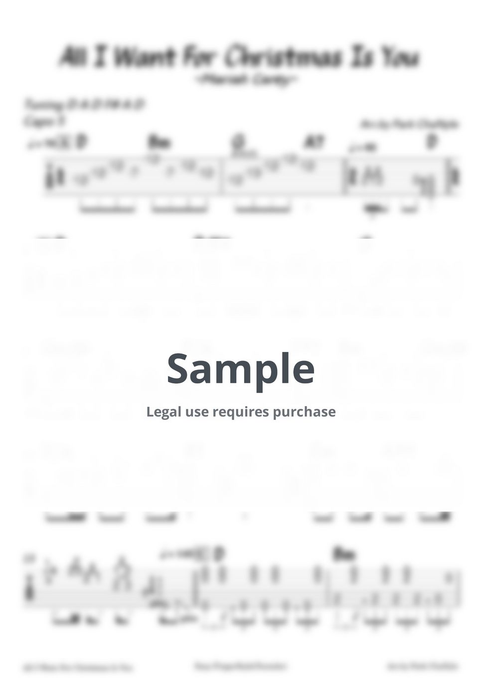 Mariah Carey All I Want For Christmas Is You (Fingerstyle Guitar) Tab