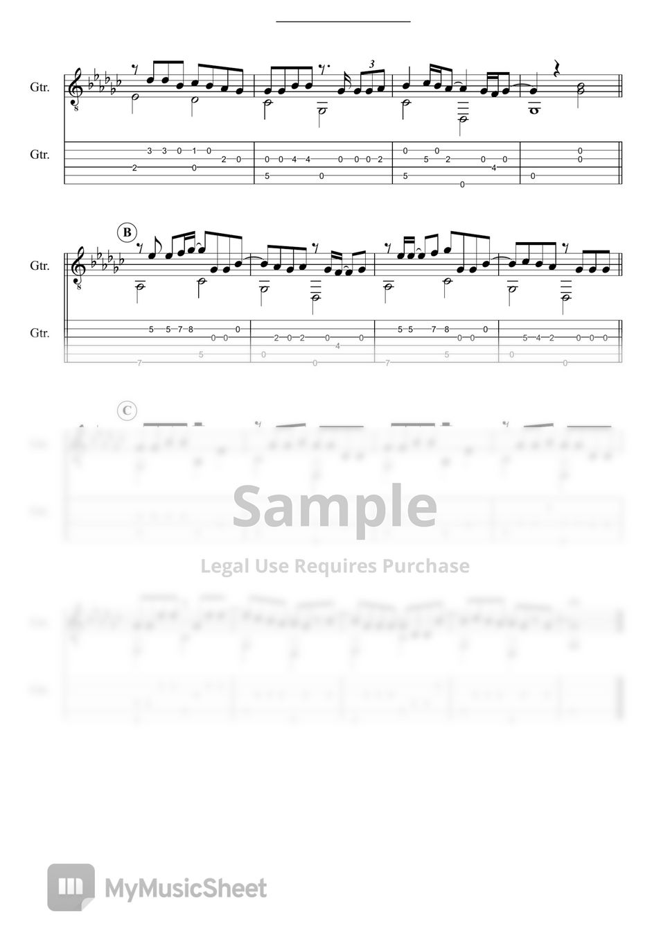 Ed Sheeran Supermarket Flowers (Easy ver.) Tab + 1staff by Takajoe