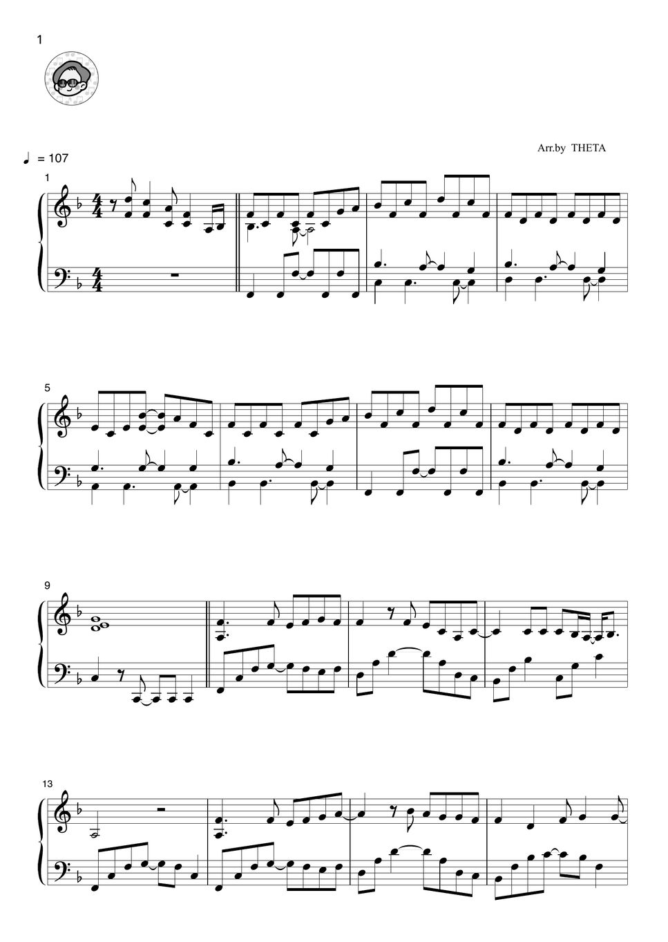 Aimyon Sakura ga huru yoruwa Sheet by THETA PIANO