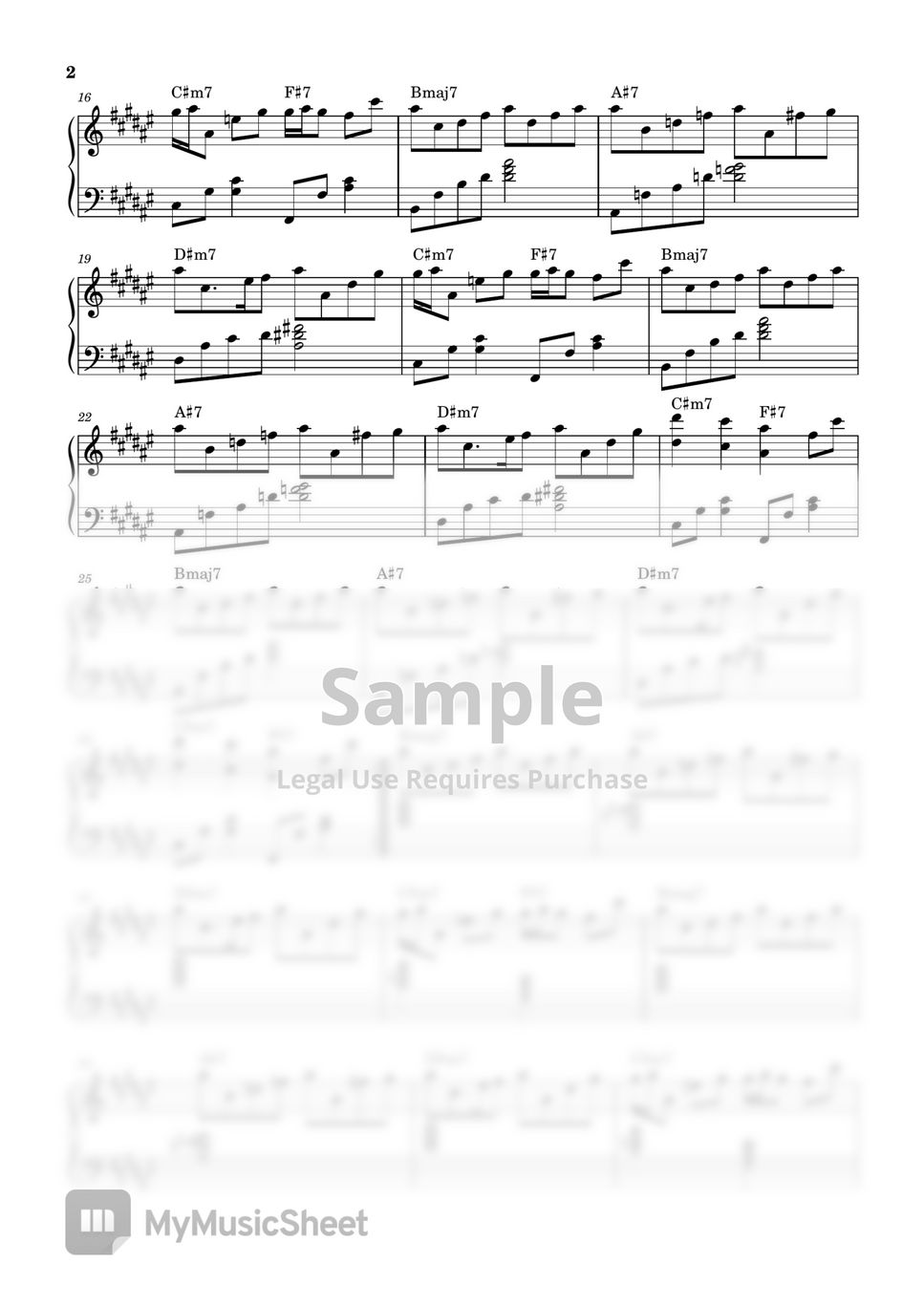 Minho - Chase (Piano accompaniment) by Leisure Piano Sheets YT