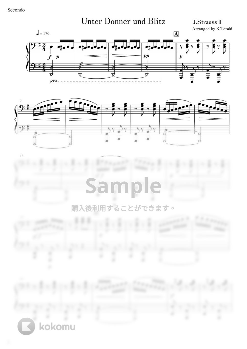 J.シュトラウスⅡ世 - 【連弾】ポルカ『雷鳴と電光』作品324 (連弾(1第