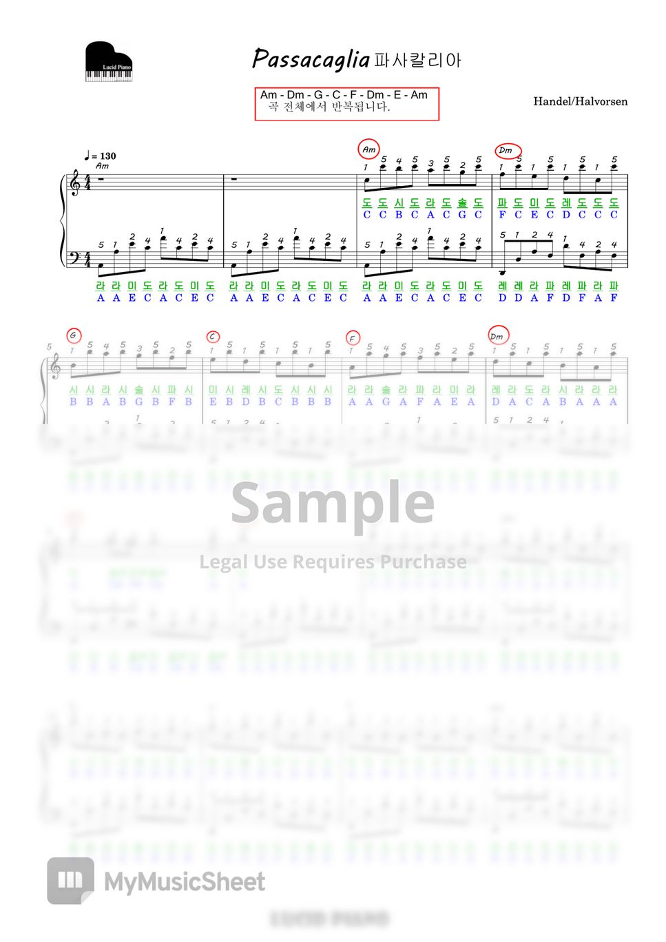 Handel-Halvorsen - Passacaglia (Attached two PDF) by Lucid Piano