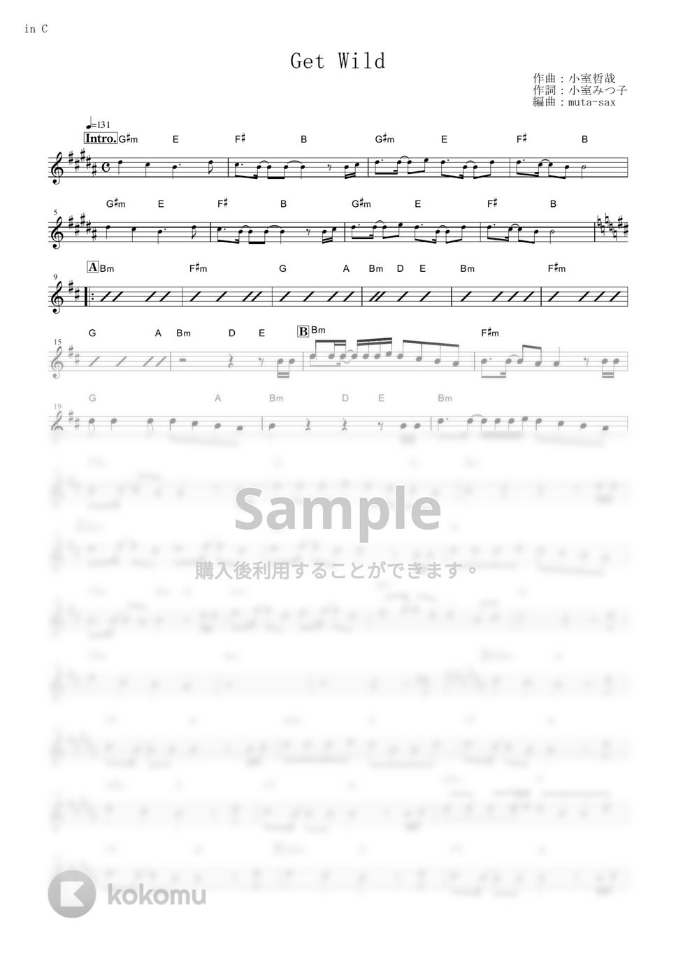 TM NETWORK - Get Wild (『シティーハンター』 / in C) by muta-sax