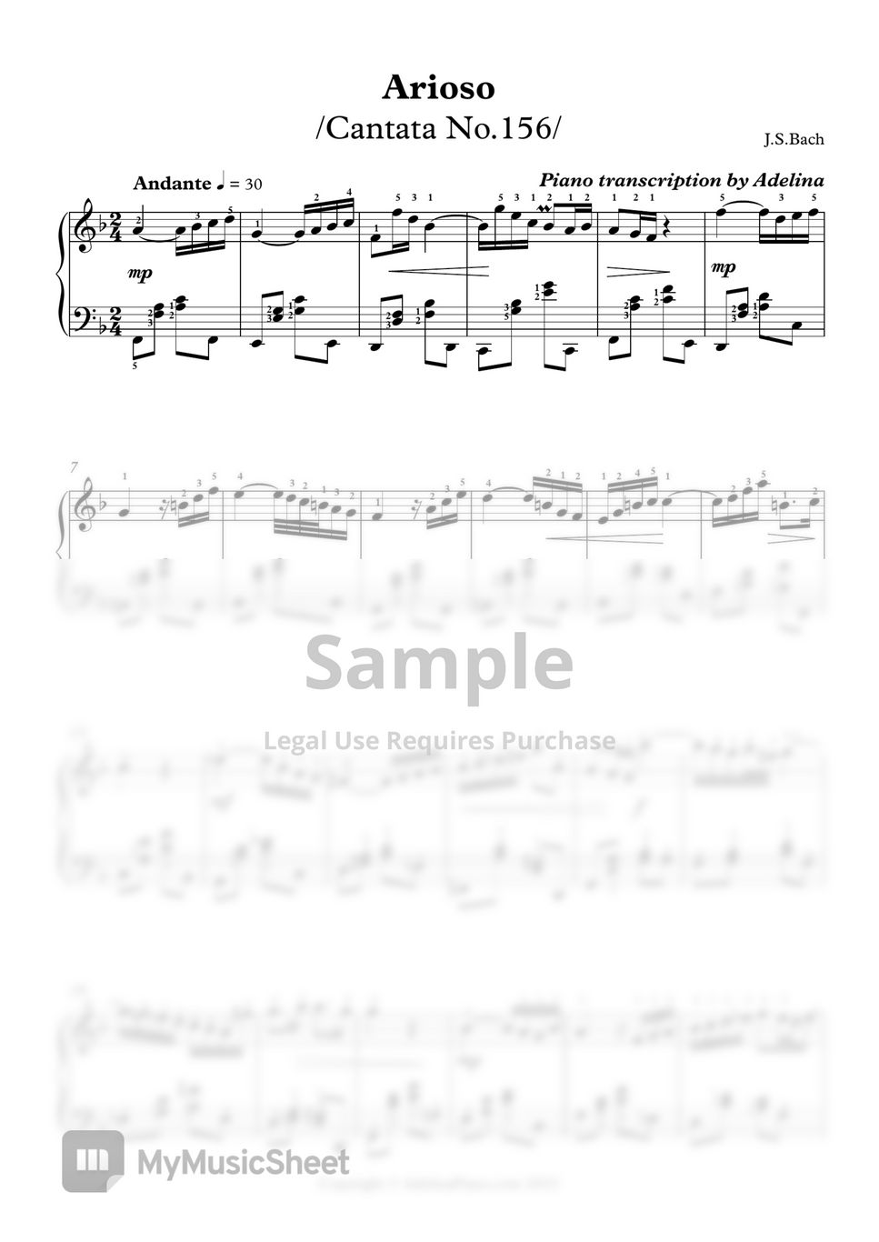 Bach - Arioso by Adelina Piano