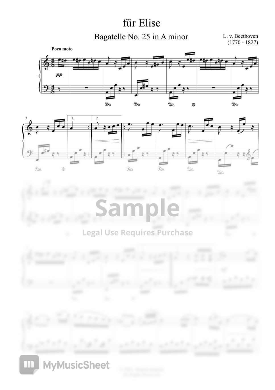 L. V. Beethoven - Für Elise (Bagatelle No. 25 in A minor)