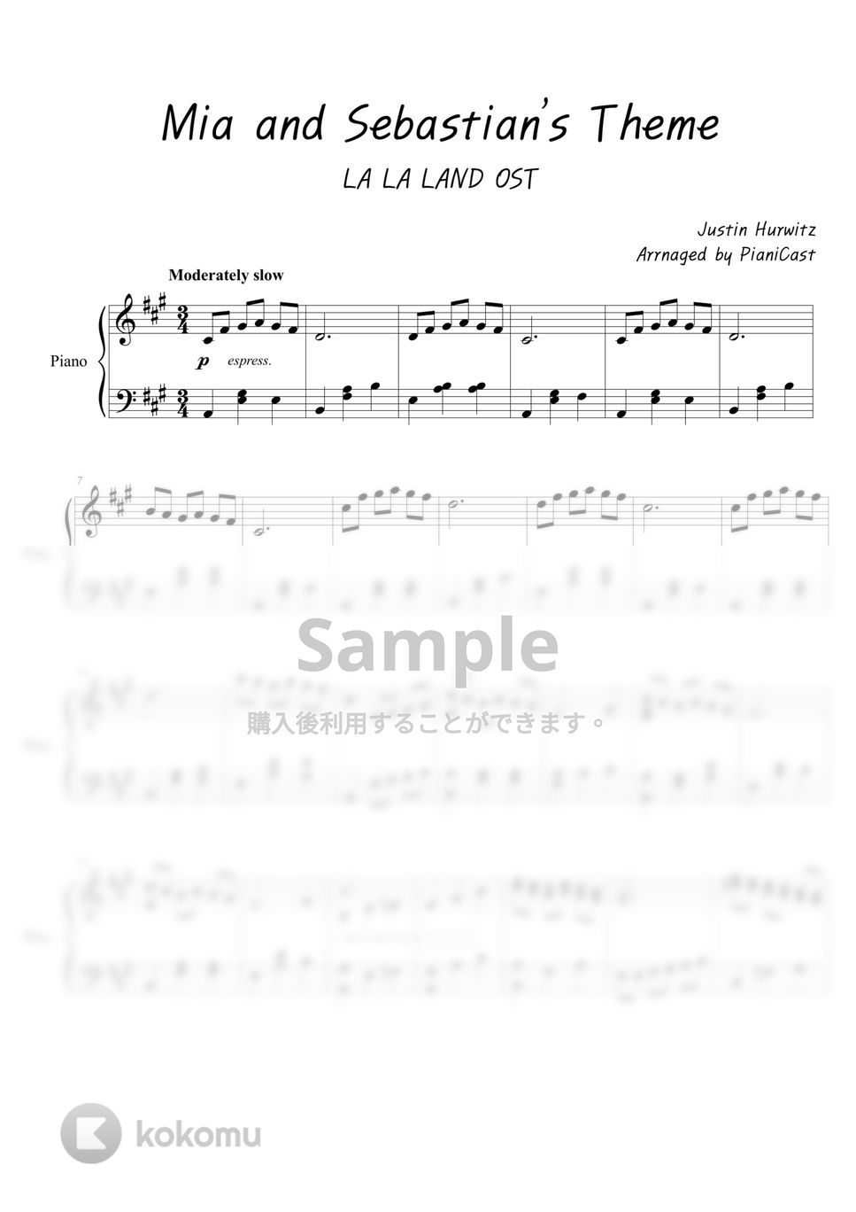 LALALAND - Mia &amp; Sebastian’s Theme by Pianicast