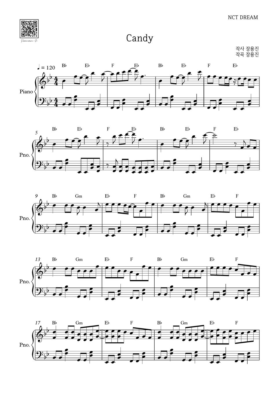Nct dream candy partition musicale by pianoinu