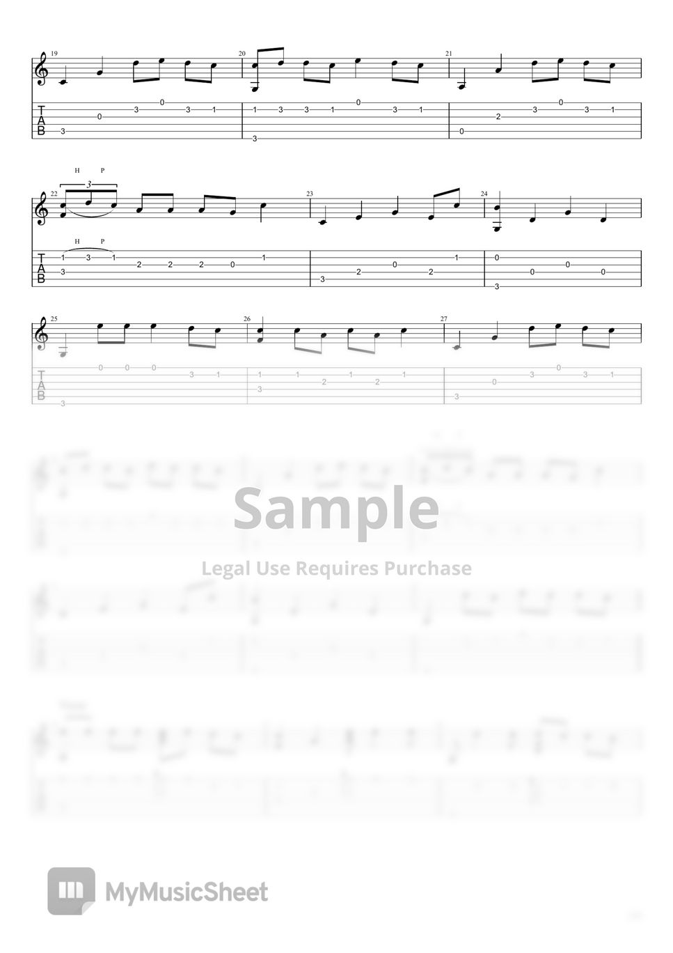 Passenger Let Her Go[Easy Guitar Fingerstyle For Beginner] Sheets by