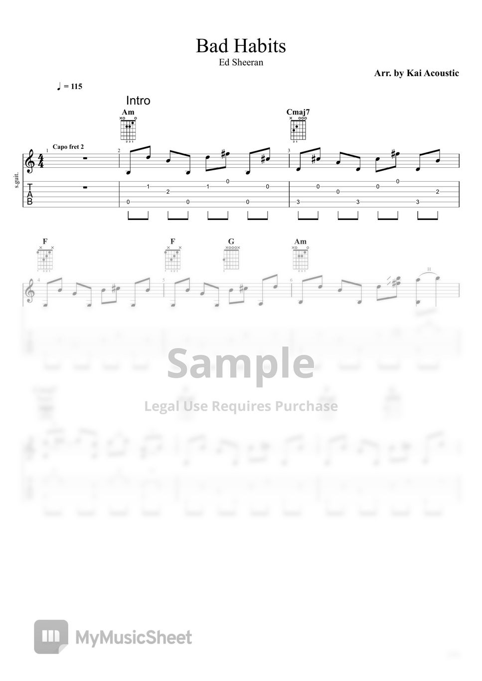 Photograph Ed Sheeran Fingerstyle Guitar Cover Chords